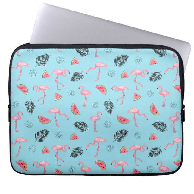 Modisches tropisches Flamingo-u. Laptopschutzhülle (Vorderseite)