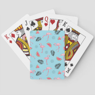Modisches tropisches Flamingo-u. Spielkarten