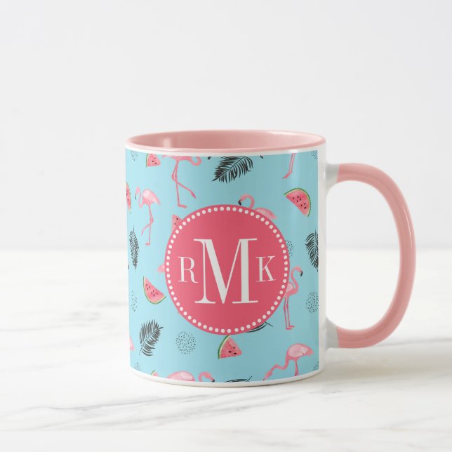 Modisches tropisches Flamingo-u. Tasse (Rechts)