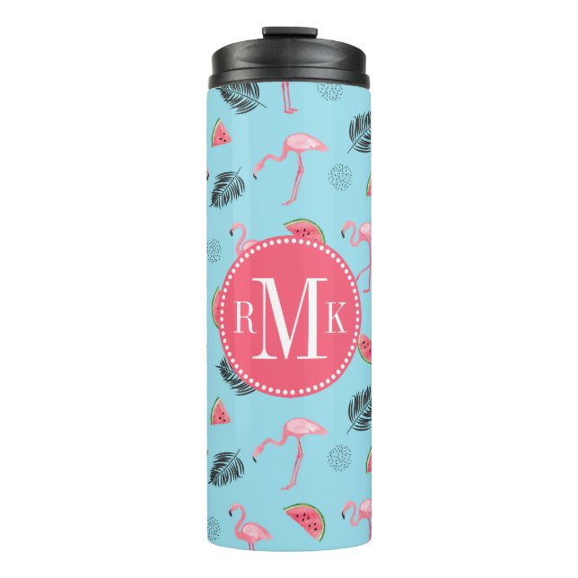 Modisches tropisches Flamingo-u. Thermosbecher (Vorderseite)