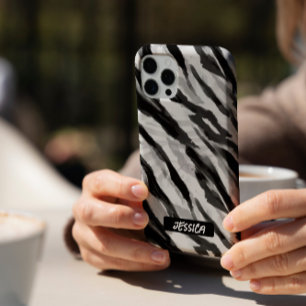 Modisches Zebra Schwarz-weiß iPhone 16 Pro Hülle