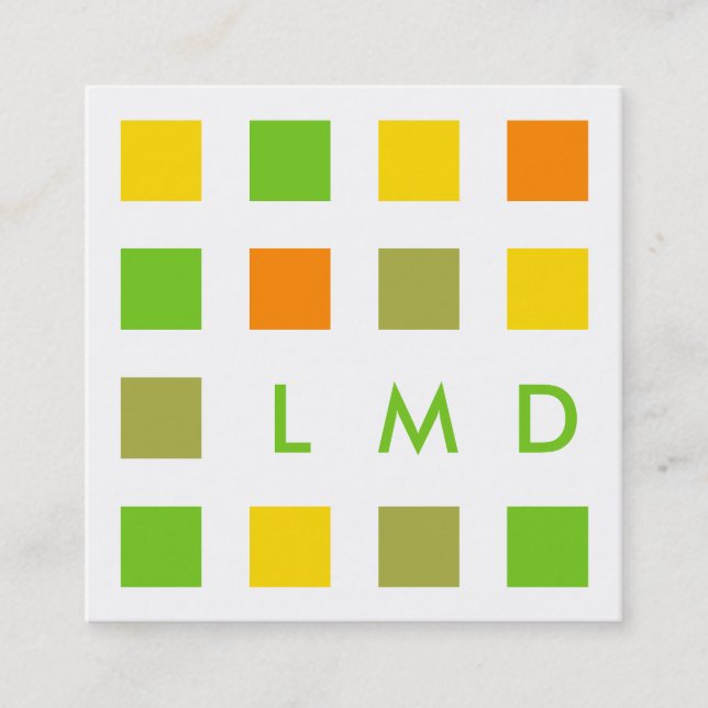 Modquadrate Quadratische Visitenkarte (Vorderseite)