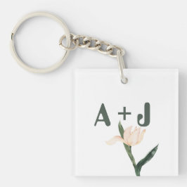 Modren blush pink floral schlüsselanhänger