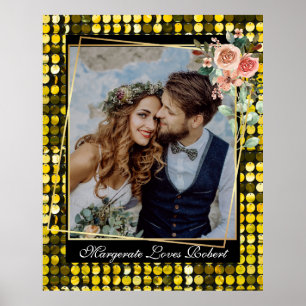 Modrn Golden Wedding Foto Poster