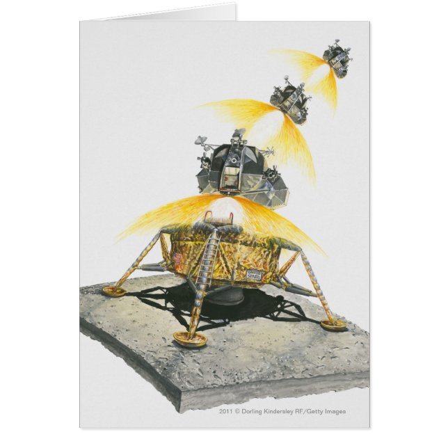 Modul Apollo 11 Eagle, das vom Mond sich entfernt (Vorne)