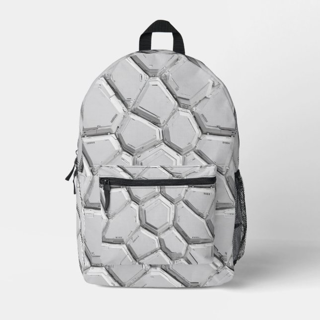  Modular Armor White Backpack Bedruckter Rucksack (Vorderseite)