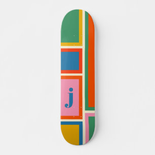 Modular farbiges geometrisches Muster mit anfängli Skateboard