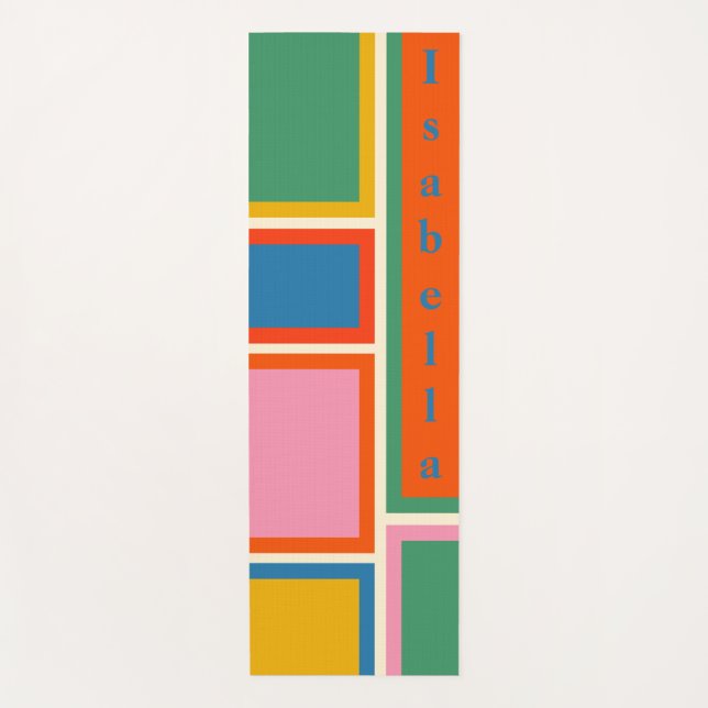 Modular Retro Modern Geometric Personalisiert Yoga Yogamatte (Vorderseite)