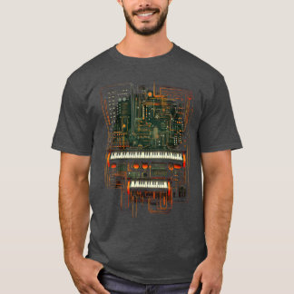 Modular Synthesizer Electronic Music with Keyboard T-Shirt