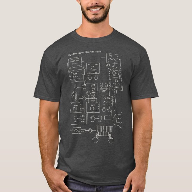 Modular Synthesizer Electronic Musician T-Shirt (Vorderseite)