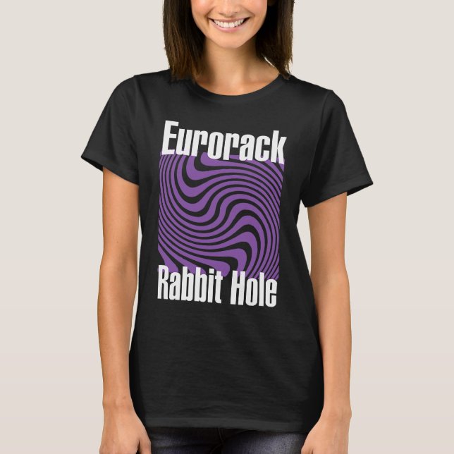 Modularer Synth Eurorack Kaninchenloch T-Shirt (Vorderseite)