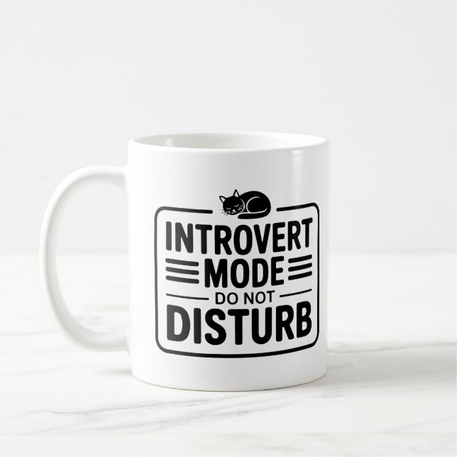 Modus "Introvertieren" Stört Minimalistische Typog Kaffeetasse (Links)