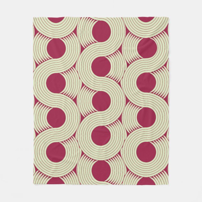 Moebius Streifen: Unendlicher rot-grüner Tile Fleecedecke (Vorderseite)