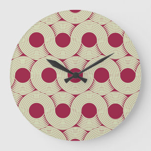 Moebius Streifen: Unendlicher rot-grüner Tile Große Wanduhr
