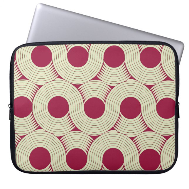 Moebius Streifen: Unendlicher rot-grüner Tile Laptopschutzhülle (Vorderseite)