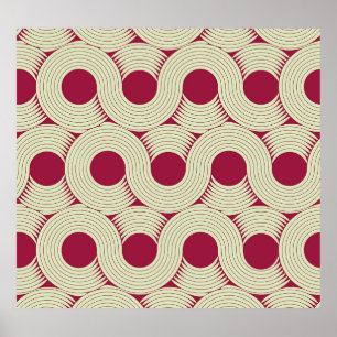 Moebius Streifen: Unendlicher rot-grüner Tile Poster