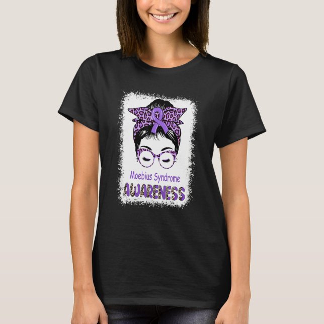 Moebius Syndrom Bewusstsein Lila Messy Bun Moebiu T-Shirt (Vorderseite)