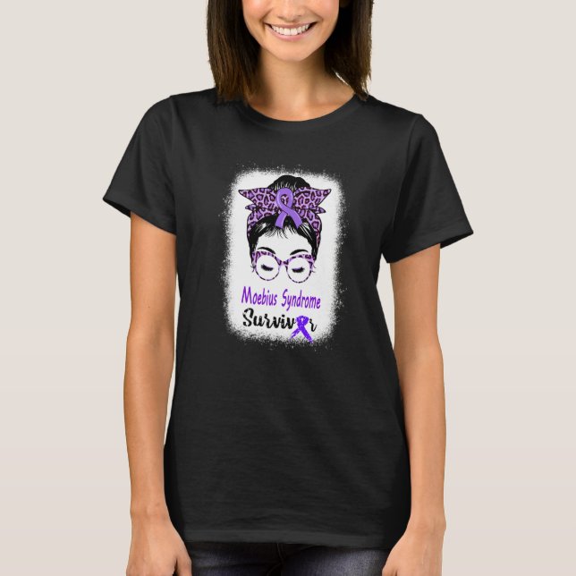 Moebius Syndrome Survivor Messy Bun Moebius Facial T-Shirt (Vorderseite)