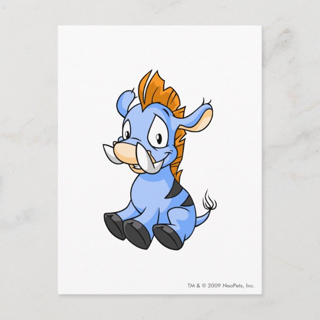 Moehog Blau Postkarte (Vorderseite)