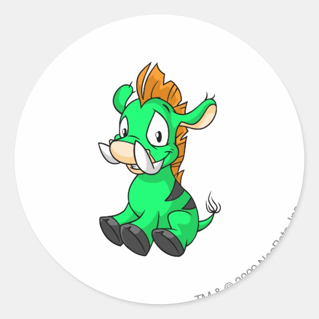 Moehog Green Runder Aufkleber (Vorderseite)