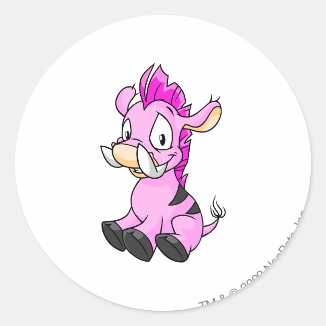 Moehog Pink Runder Aufkleber (Vorderseite)