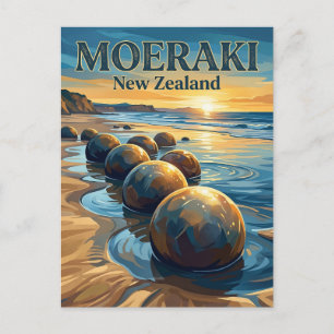 Moeraki-Felsbrocken Neuseeland Postkarte