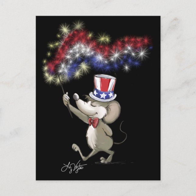 Moe's Happy 4. Juli Night Celebration Postcard Postkarte (Vorderseite)