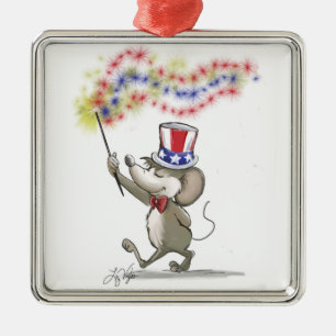 Moe's Happy 4. Juli Premium Square Ornament