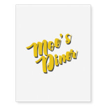 Moes Restaurant-vorübergehende Tätowierung