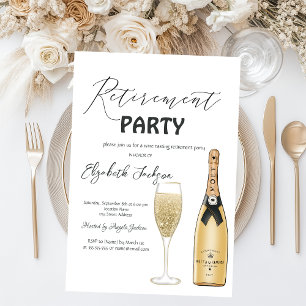 Moet-Flasche Glas Ruhestandsparty Einladung