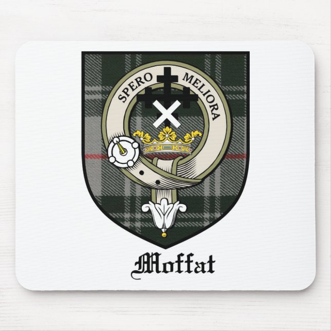 Moffat Clan-Wappen-AbzeichenTartan Mousepad (Vorne)
