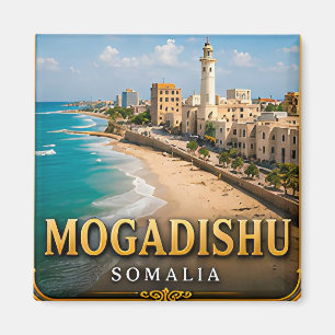 Mogadischu Indischer Ozean und historischer Leucht Magnet