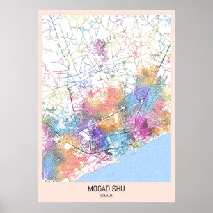 Mogadischu Somalia City Map Poster