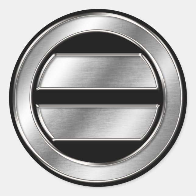 Mogami Clan Kamon Silver Chrome Runder Aufkleber (Vorderseite)