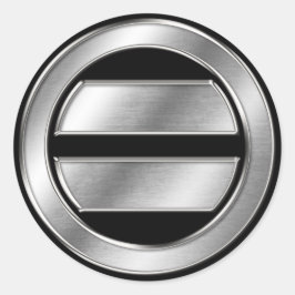 Mogami Clan Kamon Silver Chrome Runder Aufkleber