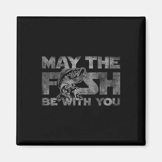 Möge der Fisch mit dir sein Funny Fishing Gif Magnet (Vorne)