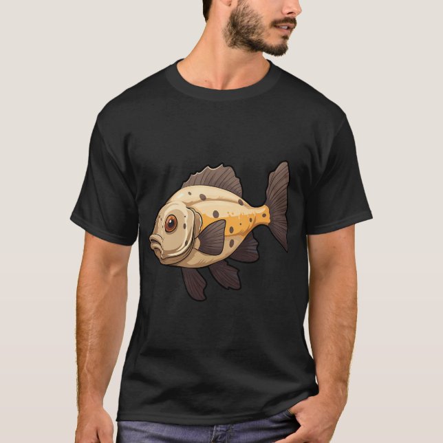 Möge der Fisch mit dir sein Lustiges Angeldesign T-Shirt (Vorderseite)