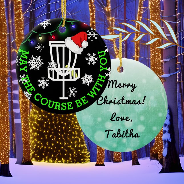 Möge der Kurs mit Ihnen sein, Disk Golf Weihnachte Keramik Ornament (Von Creator hochgeladen)