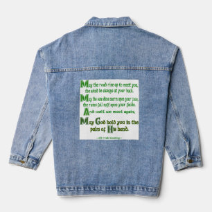 Möge der Weg zu grünen Buchstaben aufsteigen Jeansjacke