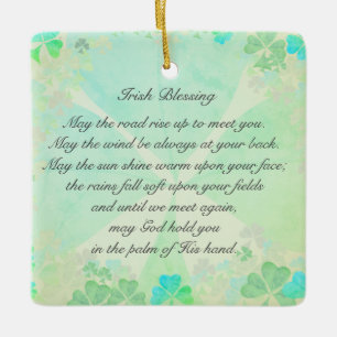 "Möge die Straße steigen..." Irish Segen Card Keramikornament