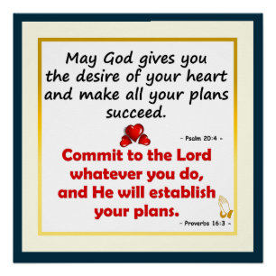 Möge Gott dir den Wunsch deines Herzplakats geben Poster