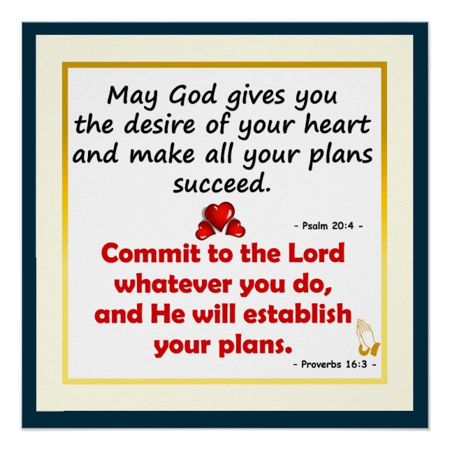 Möge Gott dir den Wunsch deines Herzplakats geben Poster (Vorderseite)