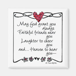 "Möge Gott dir...Sprichwort zeichne rotes Herz Magnet