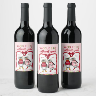 Möge ich ohne dich machen? Weihnachten des niedlic Weinetikett
