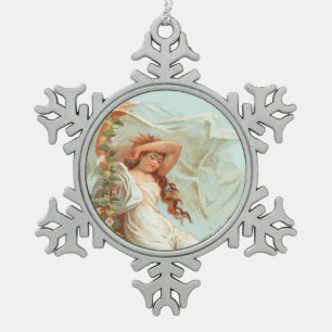 Möge Weihnachten hell und glücklich sein, Antique Schneeflocken Zinn-Ornament
