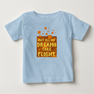 Mögen alle meine Träume in Orange Braun Gelb abheb Baby T-shirt