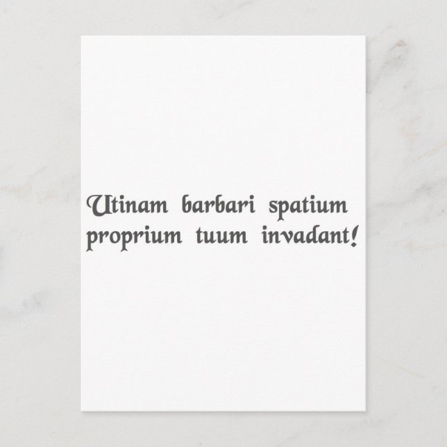 Mögen Barbaren in Ihren persönlichen Raum eindring Postkarte (Vorderseite)