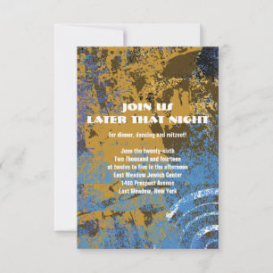 Mogen David Circular Star Bar Mitzvah Party Card Einladung