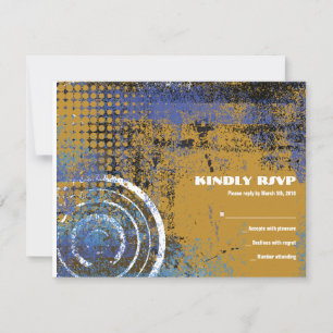 Mogen David Circular Star Bar Mitzvah Replik Card RSVP Karte