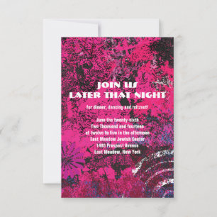 Mogen David Circular Star Bat Mitzvah Party Card Einladung